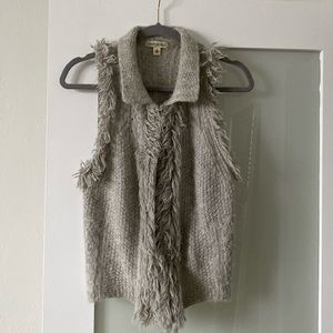 Gorgeous Vest Sweater Banana Republic with Zipper Made of Italian Yarn Sz Med.